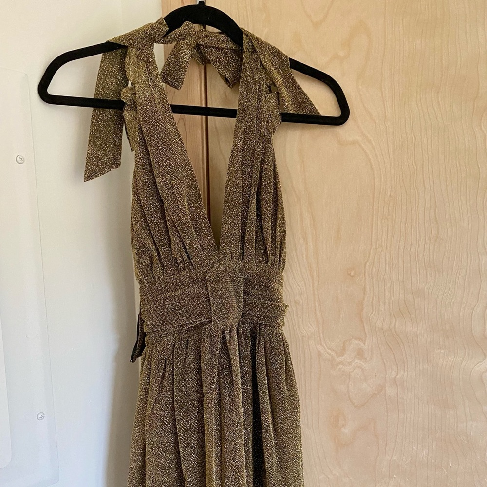 Tatyana Bettie Page Retro Style Gold Shimmer Dress